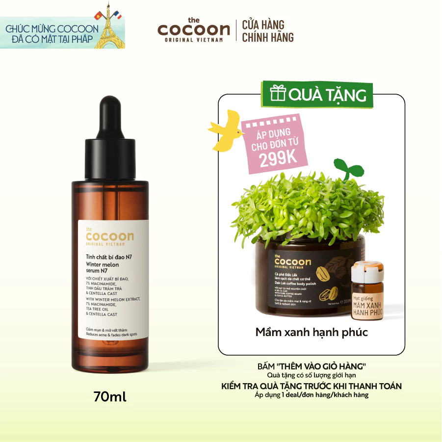 Tinh chất bí đao (serum) 7% Niacinamide sạch mụn chuyên sâu