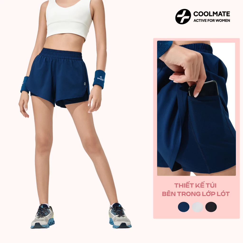 Quần shorts thể thao nữ chạy bộ 2 lớp 3.5 inch Core Shorts Coolmate