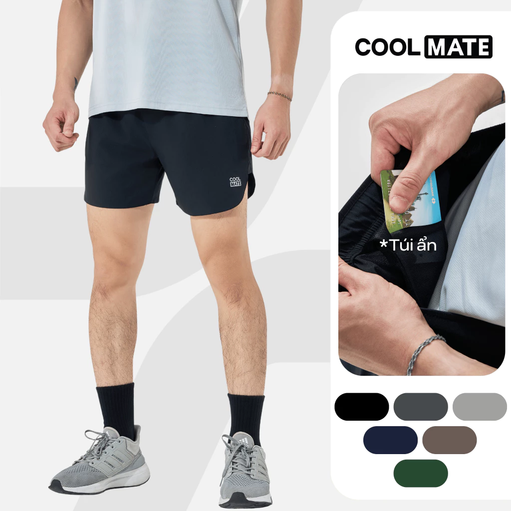 Quần short nam thể thao Maxcool chạy bộ, tập gym Coolmate